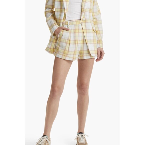 Rag & Bone Ivy Plaid High Waist Women’s Cotton Shorts Size 8 NWT - Picture 1 of 11